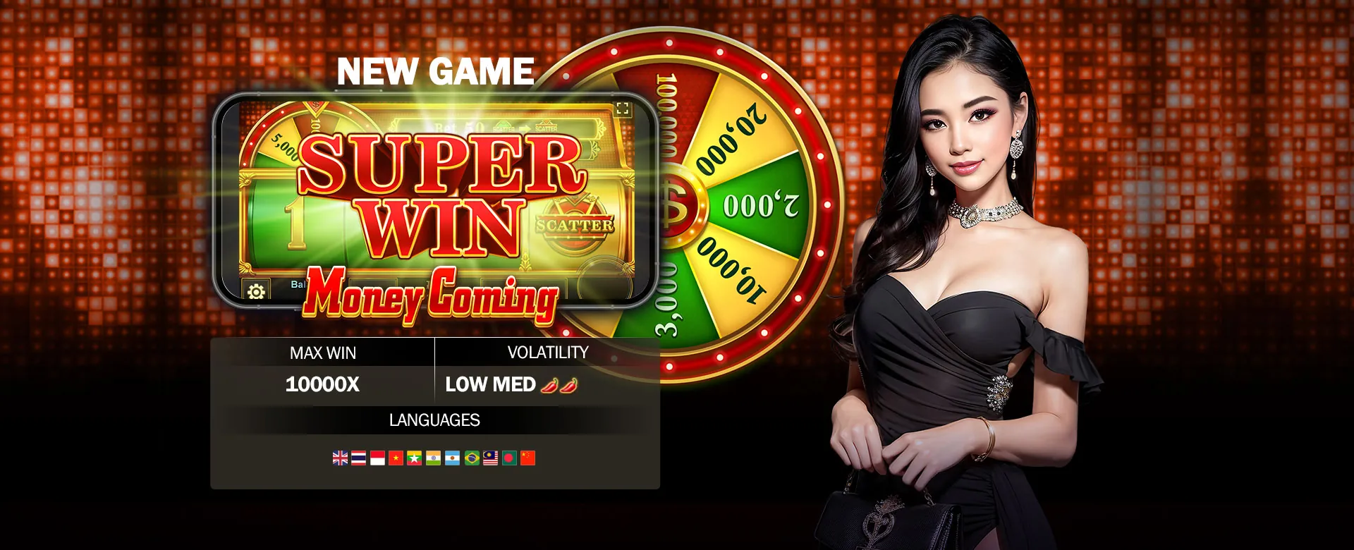 plus777 About Us Hero Image, showcasing a modern online casino interface with vibrant gold and dark charcoal colors